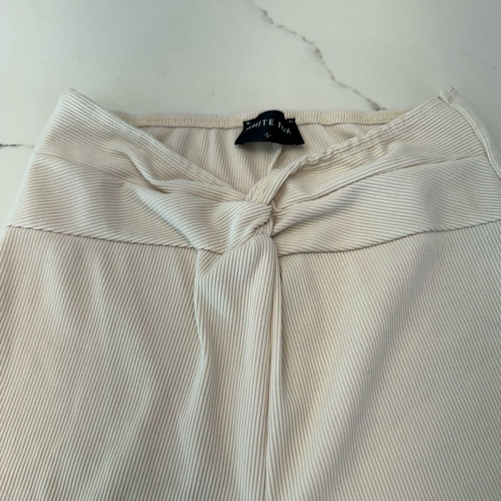 White Fox Ribbed Cream pants - Picture 1 of 5